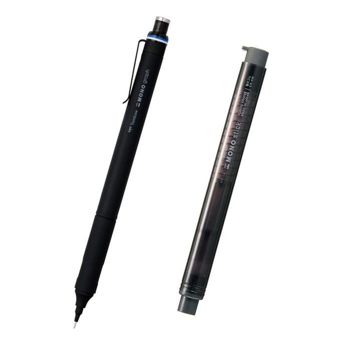 Tombow Mono Mechanical Pencil and Eraser Set 0.5mm Fine Black