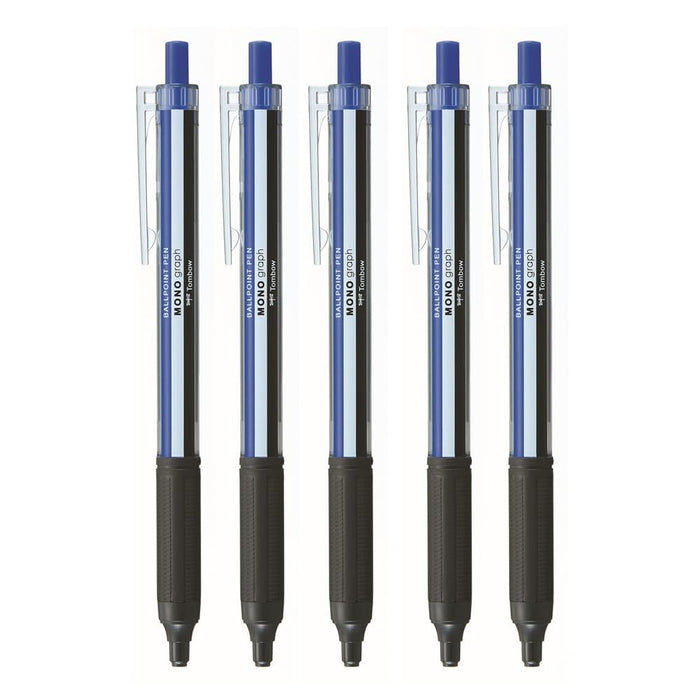 Tombow Monograph Light 0.38mm Blue Ink Ballpoint Pen Mono Color Axis 5 Pack