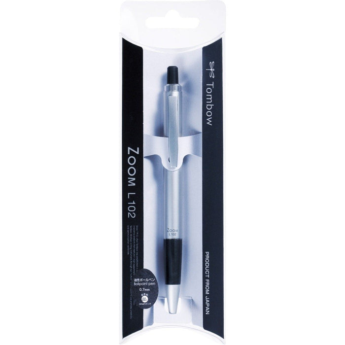 Tombow Zoom L102 银色圆珠笔 0.7 毫米油性墨水