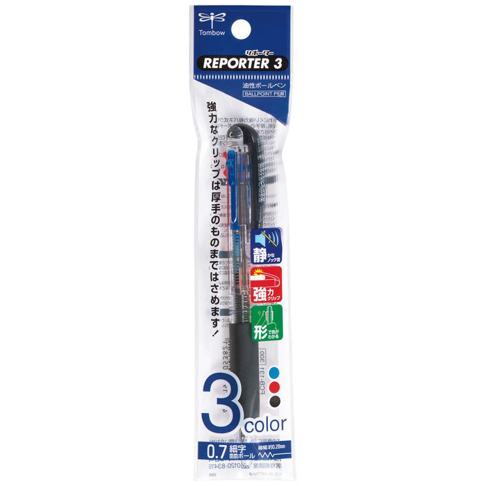 Tombow 3 Color Oil Ballpoint Pen Pencil Reporter Transparent Fcb-131 Pack