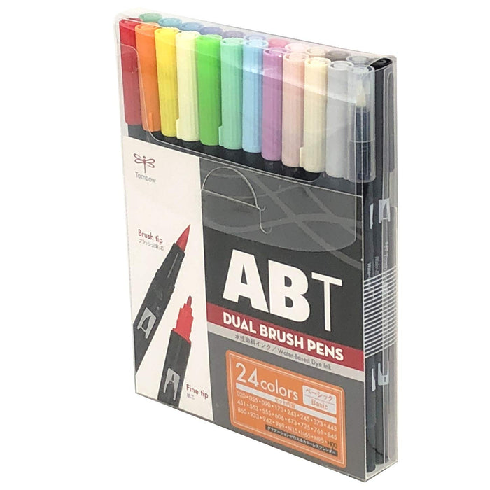 Tombow Dual Brush Pen 24 Color Set Basic - AB-T24CBA - Pencil Brush Pen