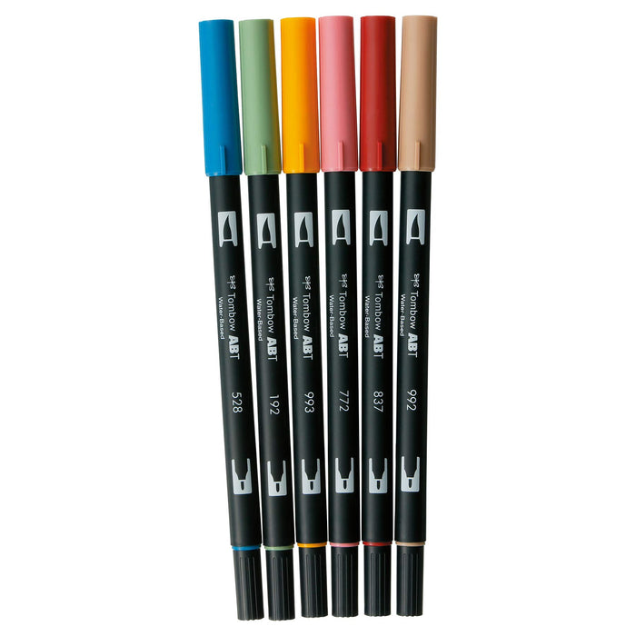 Tombow 6-Color Nordic Set AB-T6CNR Dual Brush Pen and Pencil Brush