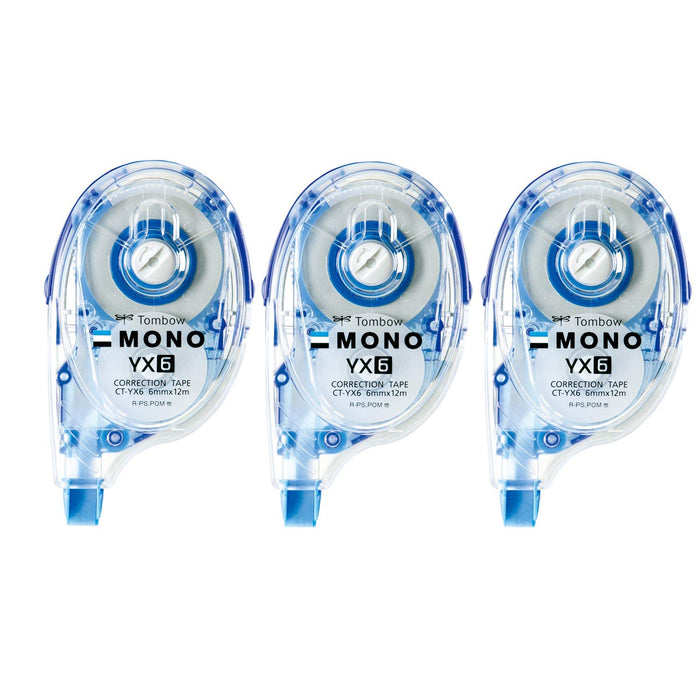 Tombow Mono YX Pencil Correction Tape 6mm Width 3-Piece Set