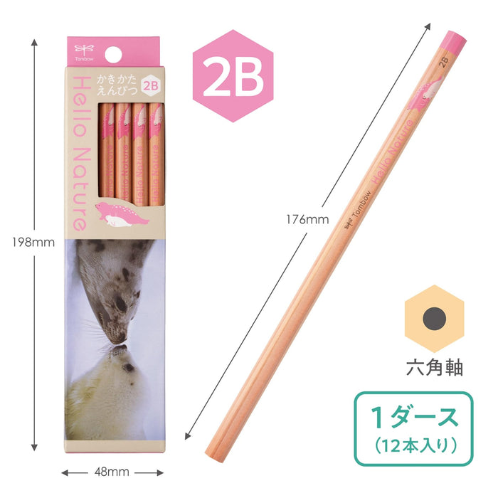 Tombow 2B Drawing Pencil Hello Nature Harp Seal Edition - Kb-Khnse2-2B