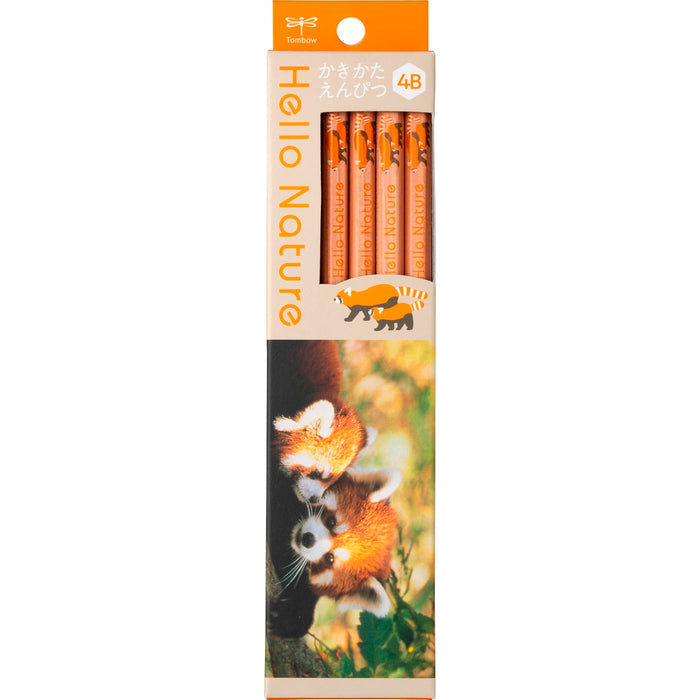 Tombow 4B Drawing Pencil - Red Panda Hello Nature Edition Kb-Khnlp2-4B