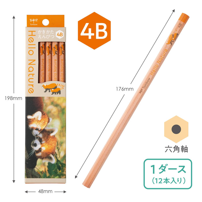 Tombow 4B繪圖鉛筆-小熊貓Hello Nature版Kb-Khnlp2-4B