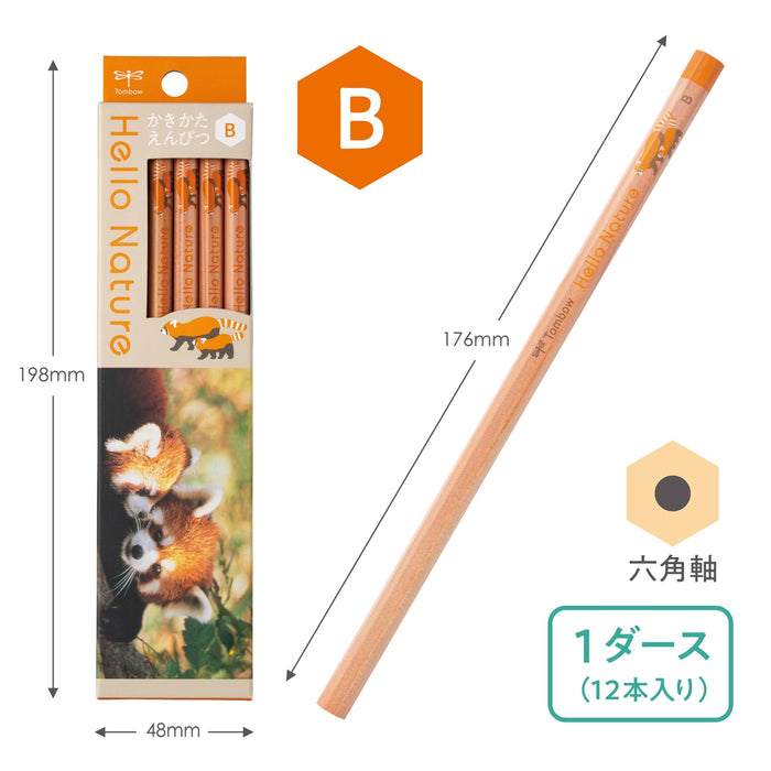 Tombow Red Panda B Drawing Pencil - Hello Nature Series Kb-Khnlp2-B