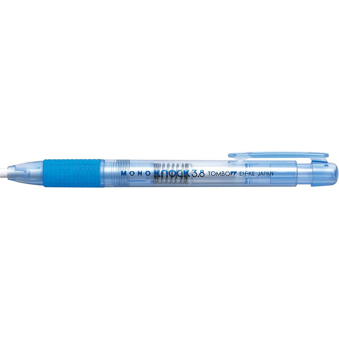 Tombow Transparent Blue Monoknock Pencil Holder Eraser 3.8 Pack of 10