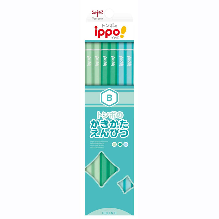 Tombow Ippo Kakikata 普通绿色铅笔 B - 高品质耐用书写工具