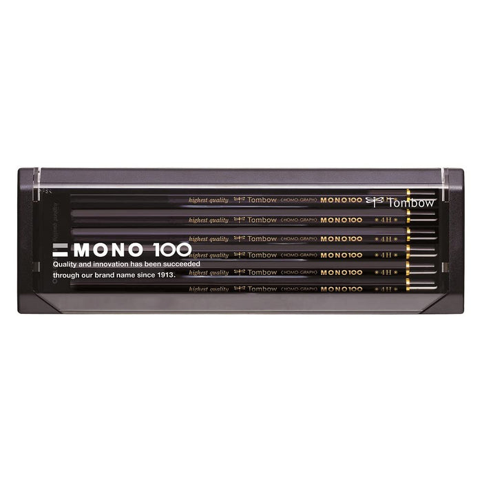 Tombow Mono 100 铅笔 4H 级 12 支装 - 优质绘图铅笔