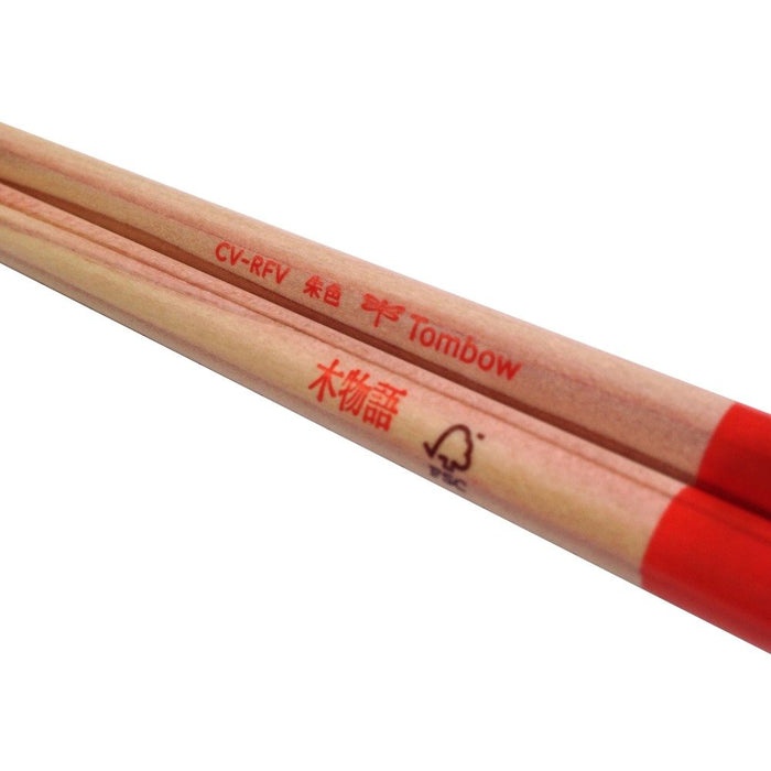 Tombow 1 Dozen Vermilion Red Pencil F Wood Story Round Shaft Pencil Pack