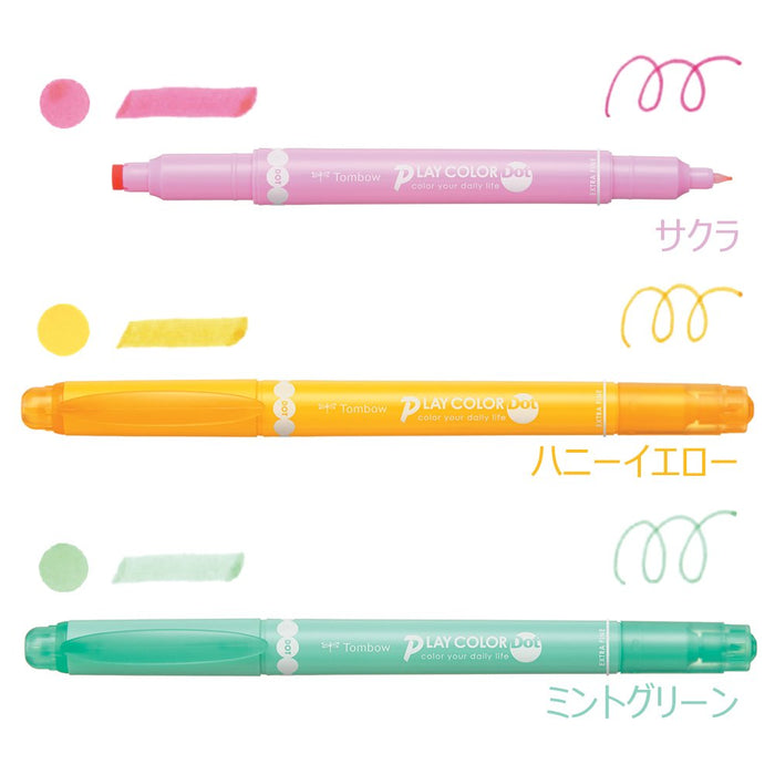 Tombow Signature Pen 3-Color Set Water-Based Pencil and Play Color Dot Gce-311B