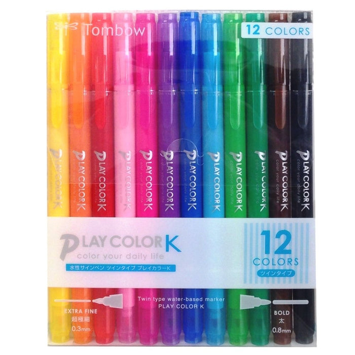 Tombow Water-Based Signature Pen Play Color K 12 Colors Set GCF-011