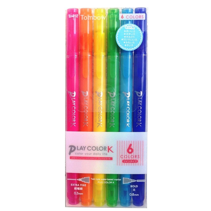 Tombow Play Color K 水性簽名筆 6 色裝 - Gcf-611A