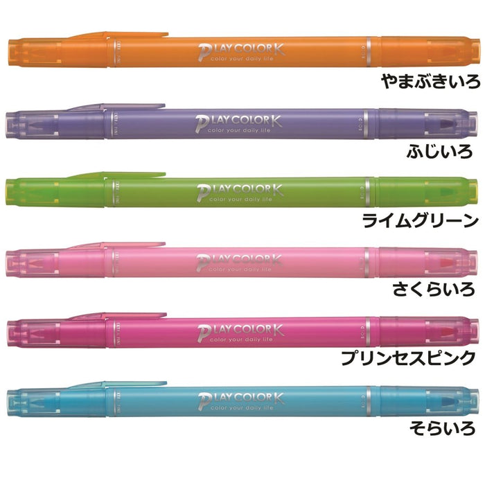 Tombow Water-Based Signature Pen Play Color K Set 6 Colors Pack - Gcf-611B