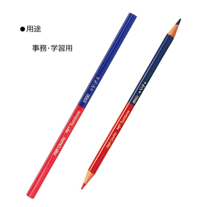 Tombow 8900Vp Vermilion Blue Pencil Round Shaft Red and Blue Pack of 12