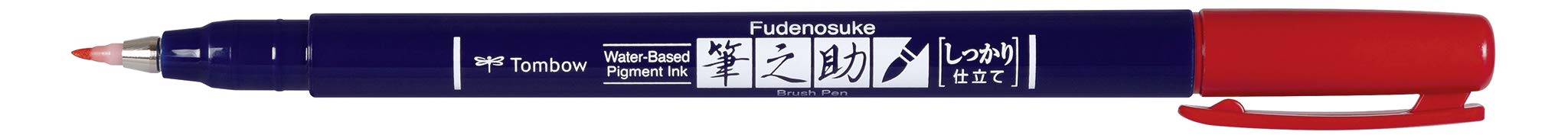 Tombow Fudenosuke 红色签名笔 水性精致 1 支