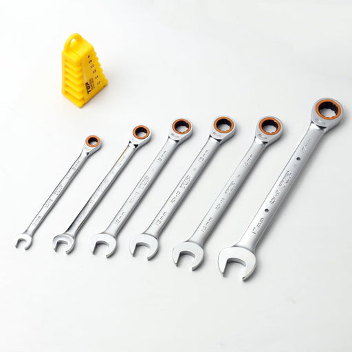 Top Kogyo Ratchet Set of 6 with Holder 5° Feed Angle 8-17mm Wrench Set-Kiichin - The #1 Place for Japanese Goods in Your Hand!