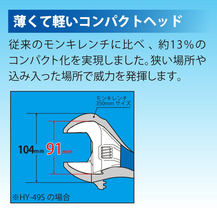 Top Kogyo Short Eco Wide 12-49mm Lightweight Monkey Wrench Made in Japan-Kiichin - The #1 Place for Japanese Goods in Your Hand!