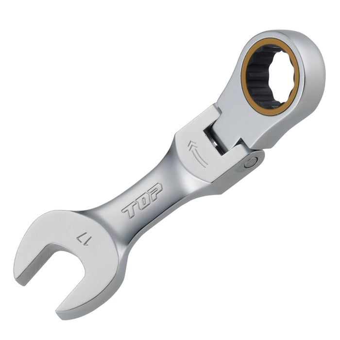 Top Kogyo Ultra-Compact Swivel 17mm Ratchet Wrench 180° 5° Feed Angle-Kiichin - The #1 Place for Japanese Goods in Your Hand!