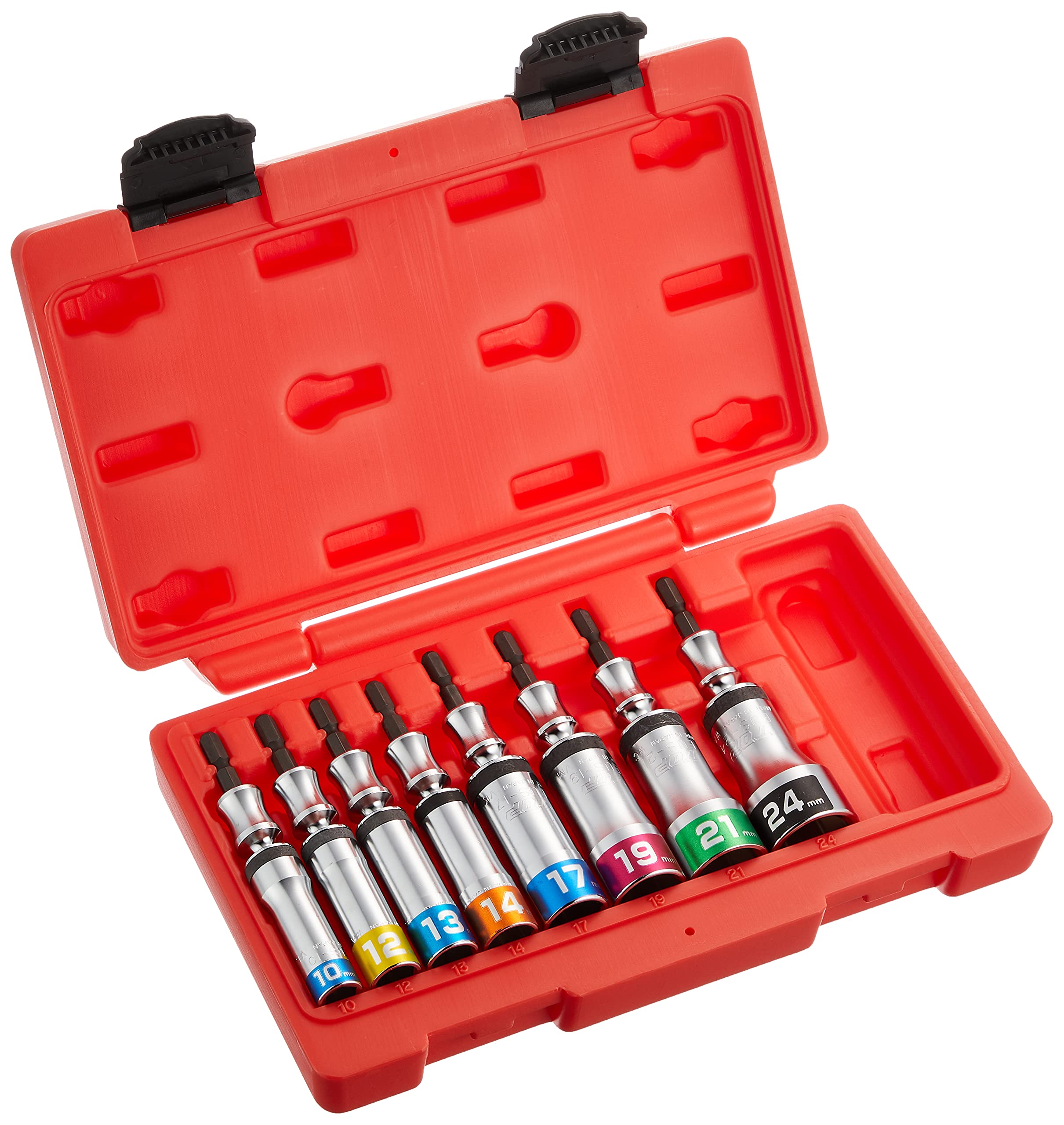 Top Kogyo Universal Socket Set 8pc 10-24mm with Swivel Case Included