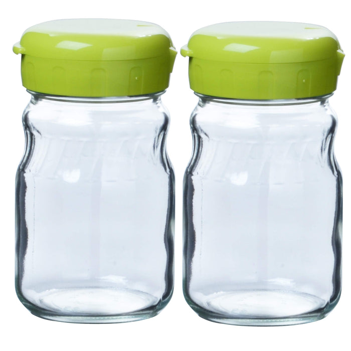 Toyo Sasaki Glass 2-Way Pot 485ml Olive Green - Made in Japan (2 Pieces)-Kiichin - The #1 Place for Japanese Goods in Your Hand!