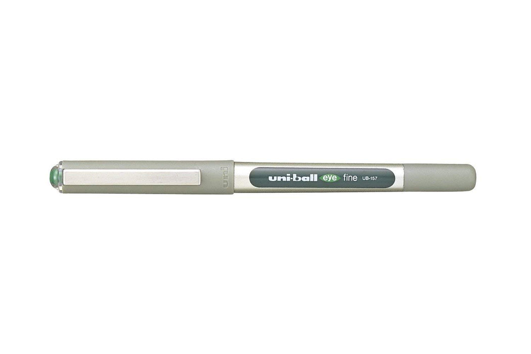 Mitsubishi Pencil Uni-Ball Eye UB-157 Rollerball Green Pen Medium 0.7mm Pack of 3