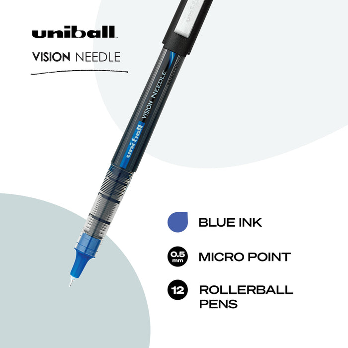 Mitsubishi Pencil Uni-Ball Vision Needle Rollerball Pen 12-Count Pack