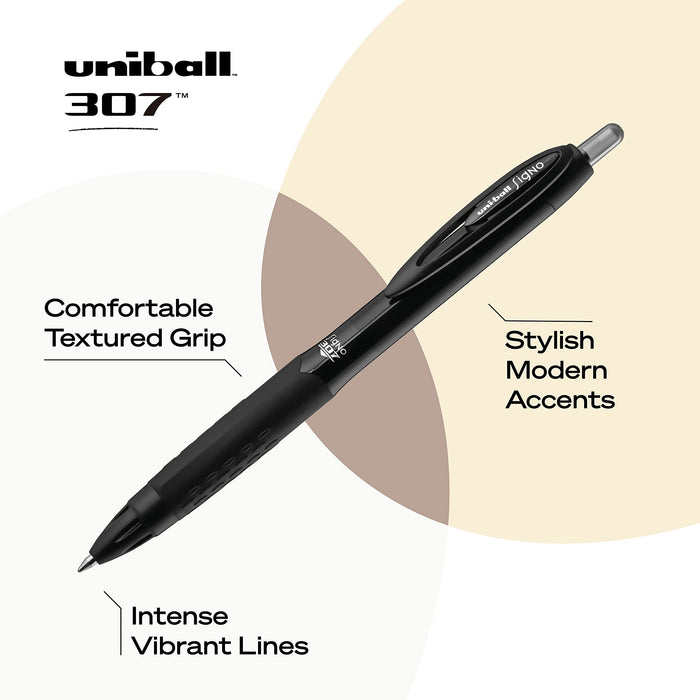 Mitsubishi Pencil Uni-Ball 307 Medium Point Gel Pen Assorted Colors Box of 12-Kiichin - The #1 Place for Japanese Goods in Your Hand!