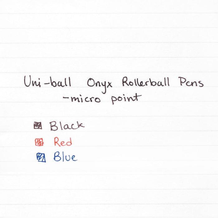 Mitsubishi Pencil Uni-Ball 60040 Onyx Rollerball Black Ink Micro Pens Pack of 12