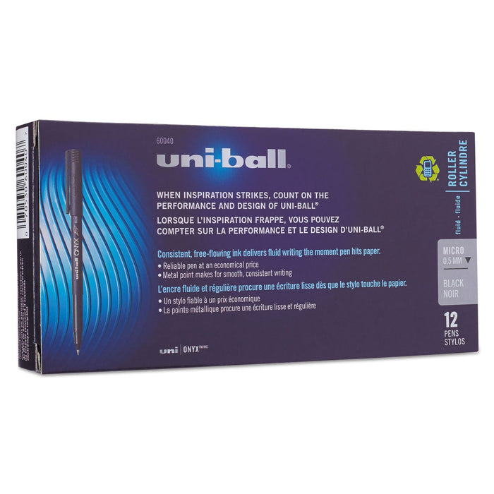 三菱鉛筆 Uni-Ball 60040 縝瑪瑙滾珠黑色墨水微型筆 12 支裝