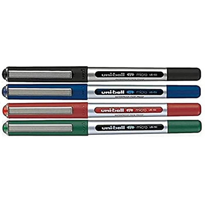 Mitsubishi Pencil Uni-Ball Eye Micro UB-150 4 Pack Mix Colors - Black Blue Red Green