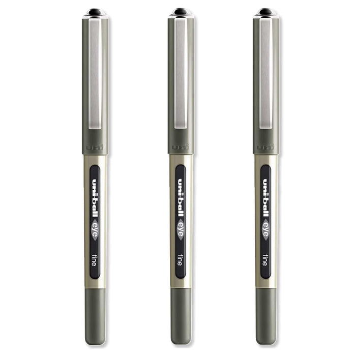 Mitsubishi Pencil Uni-Ball Eye Rollerball Pen UB-157 Medium Black 0.7mm Pack of 3