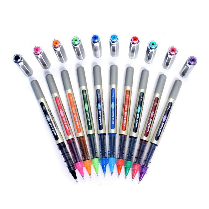 Mitsubishi Pencil Uni-Ball Eye UB-157 Medium 0.7mm Rollerball Pen 10-Pack Multicolor