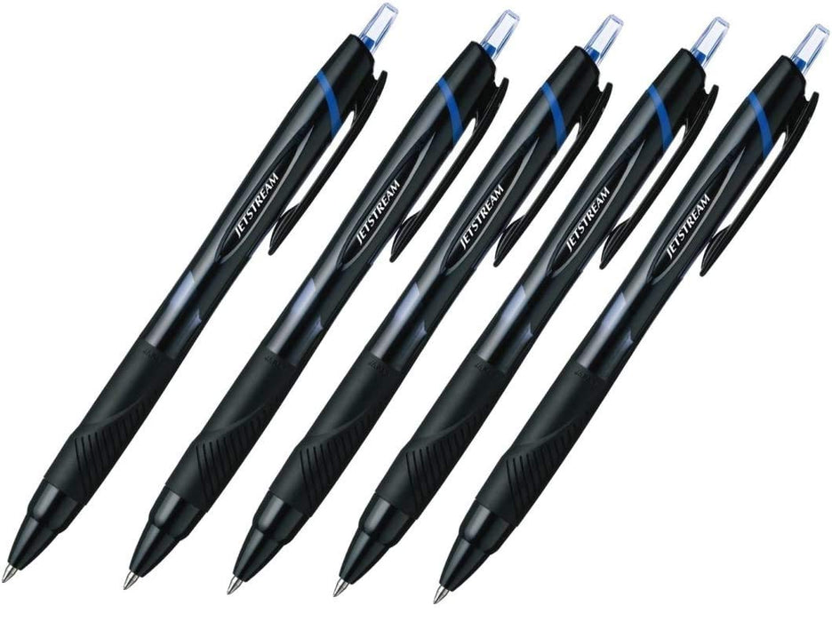 Mitsubishi Pencil Uni-Ball Jetstream Roller Ball Pens Extra Fine 0.7mm Blue Ink Set of 5