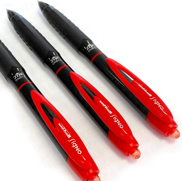 Mitsubishi Pencil Uni-Ball Signo 307 Red Fine Point Retractable 3 Pack Pen