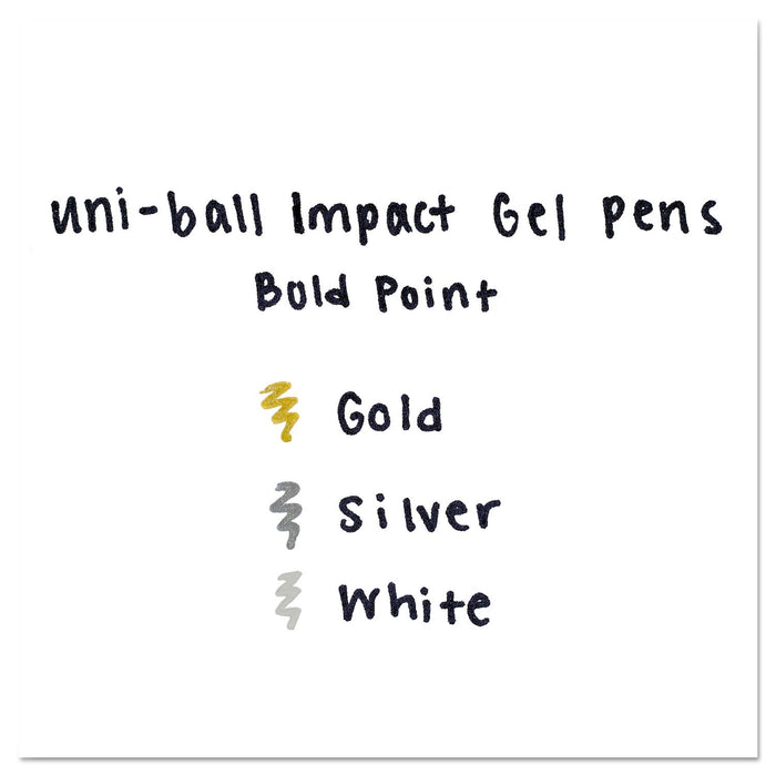 Mitsubishi Pencil Uni-Ball Impact Bold 1.0mm Gel Pen Pack of 3