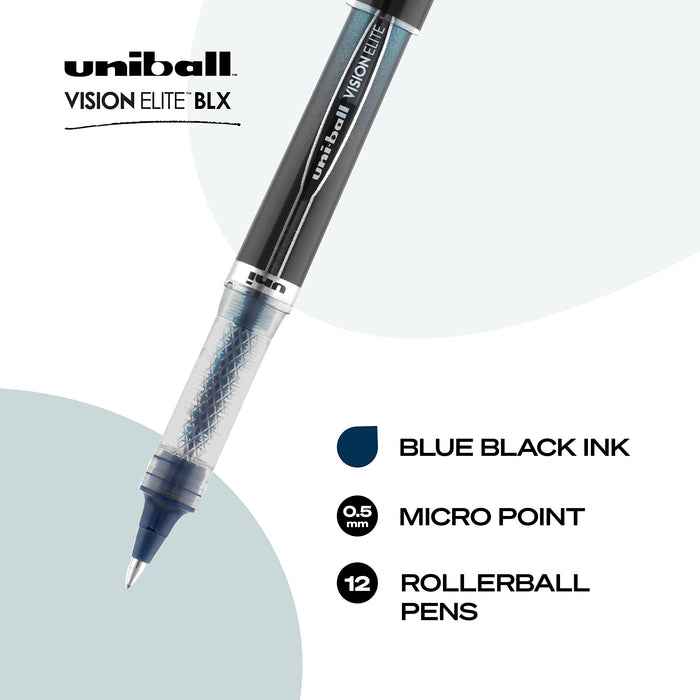 Mitsubishi Pencil Uni-Ball Vision Elite 12-Count Rollerball Pen with BLX Infusion