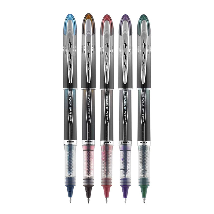 Mitsubishi Pencil Uni-Ball Vision Elite Blx Rollerball Pen 5mm Assorted 5pcs Set