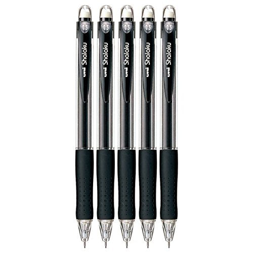 Mitsubishi Pencil Uniball Sharaku Mechanical Pencil 0.5mm Black Body Pack of 5