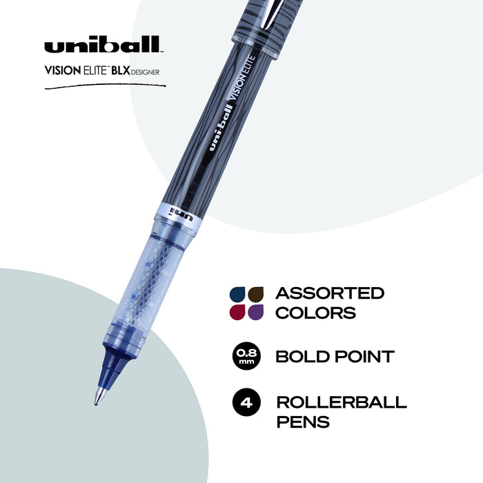 Mitsubishi Pencil Uniball Vision Elite 4-Count Water-Based Designer Series Ballpoint Pen