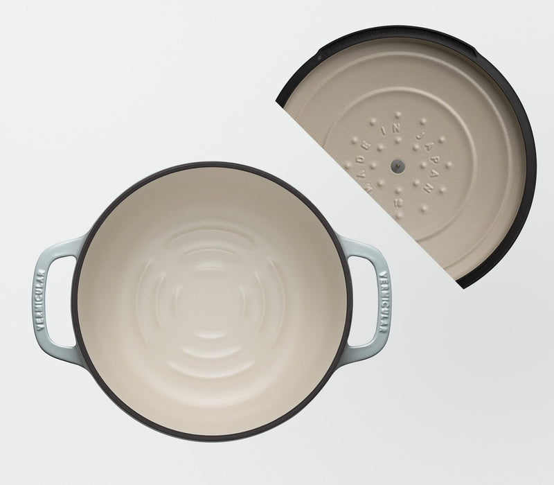 Vermicular 18cm Cast Iron Enamel Pot Oyster Gray Waterless Cooking Pot