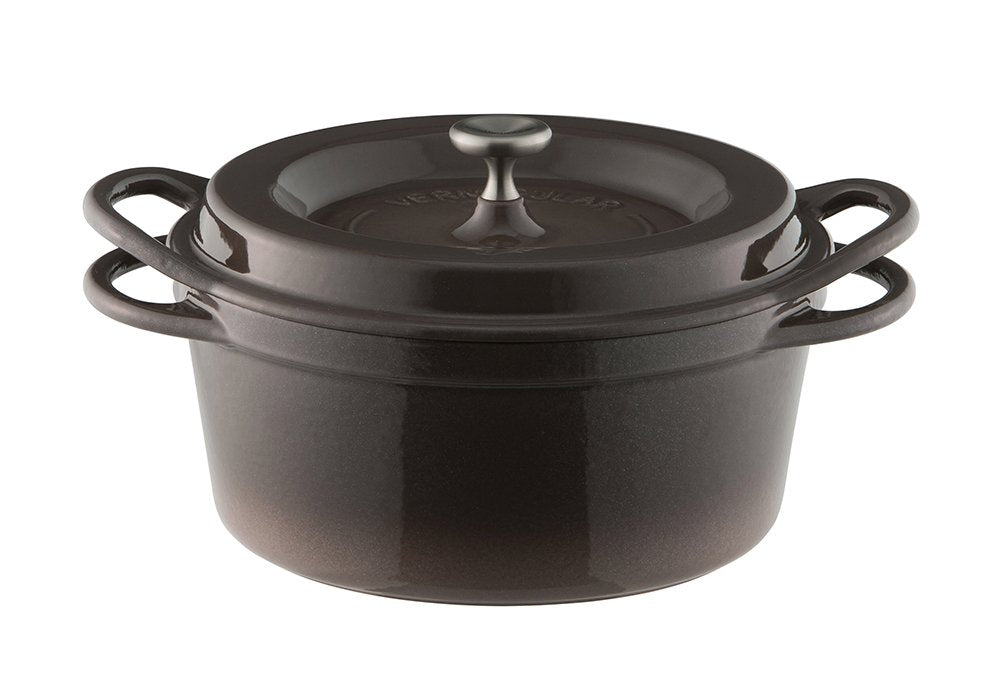Vermicular 18cm Cast Iron Enamel Pot Pearl Brown for Waterless Cooking