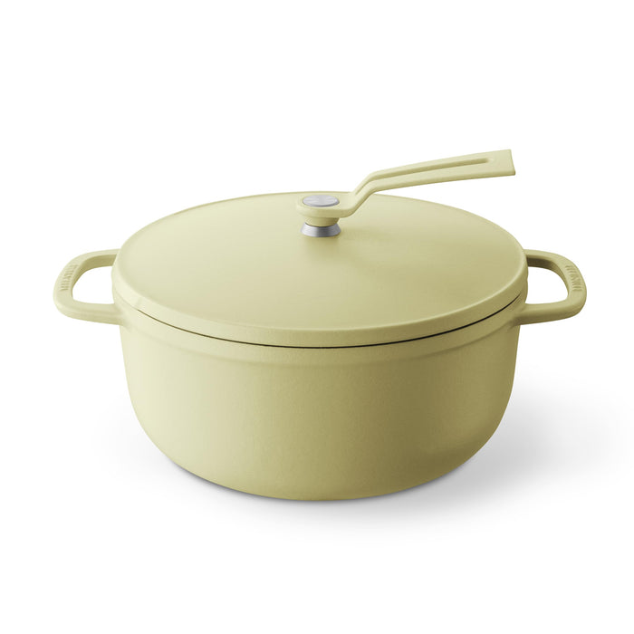 Vermicular 22Cm Cast Iron Enamel Pot Matte Yellow for Waterless Cooking