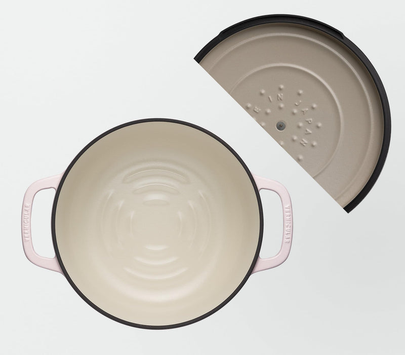 Vermicular 22Cm Cast Iron Enamel Pot Matte Pink Waterless Cooking Oven Pot