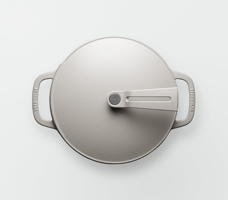 Vermicular 22Cm Cast Iron Enamel Pot Matte Linen Beige Waterless Cooking