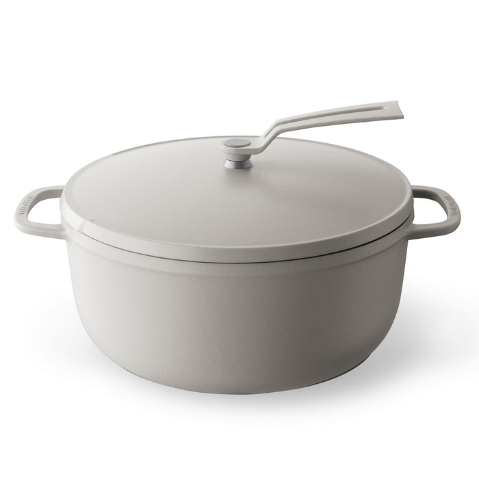 Vermicular 26Cm Cast Iron Enamel Pot Matte Beige Waterless Cooking Oven Safe