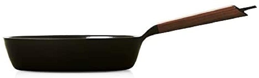 Vermicular 24cm Deep Cast Iron Enamel Frying Pan Walnut Gas IH Compatible