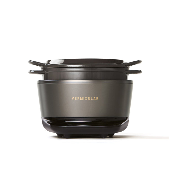 Vermicular Rice Pot Mini 3-Cup Rice Cooker Truffle Grey with Recipe Book