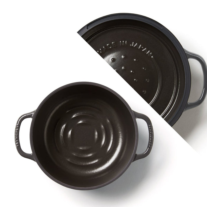 Vermicular Rice Pot Mini 3-Cup Rice Cooker Truffle Grey with Recipe Book